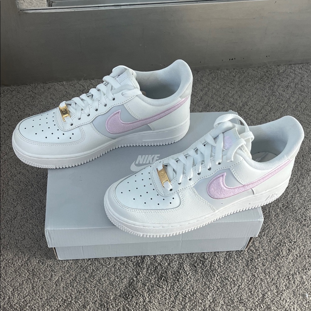 Nike Air Force 1 White and Light Pink Shoes